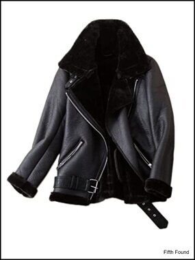 Faux Suede Faux Shearling Moto Jacket Lined Parka Winter Coat
